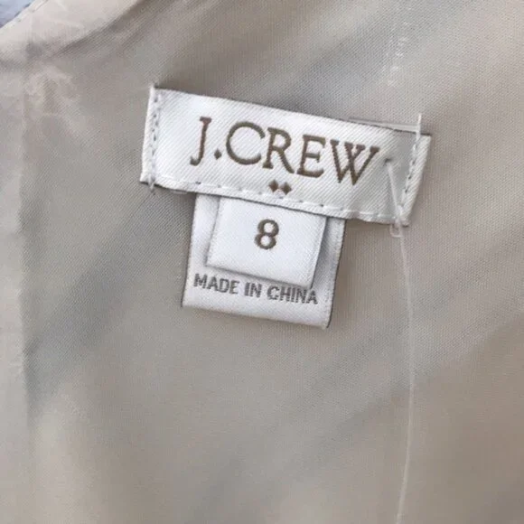 NWT J Crew Gold Striped Mini Cocktail Dress Size 8 - Picture 7 of 9